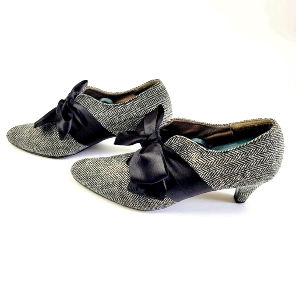 Coup D'etat LTD Blk/Wht Herringbone Shoes  9 1/2 W